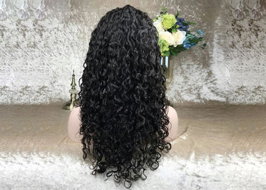 Cina Kepadatan Tinggi Manusia Renda Depan Wig, Garis Rambut Alami Hitam Rambut Manusia Renda Depan Wig pemasok
