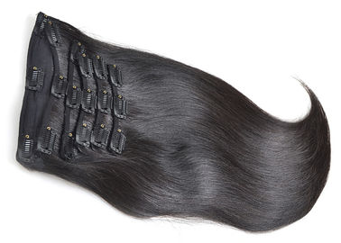 Cina Natural Black 100 Human Hair Clip In Extensions Sehat Dari Satu Donor Tunggal pemasok