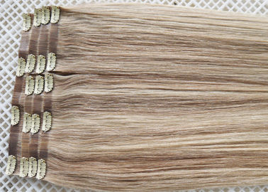 Klip Seamless Tak Terlihat Di Ekstensi Rambut Remy Rambut Manusia Bisa Flat Ironed / Restyle pemasok