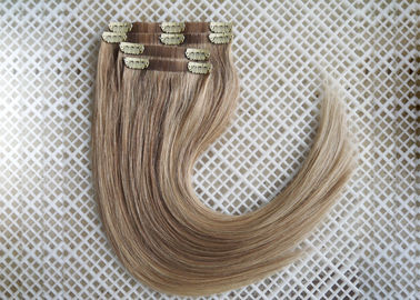 Klip Seamless Tak Terlihat Di Ekstensi Rambut Remy Rambut Manusia Bisa Flat Ironed / Restyle pemasok