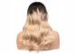 Menyesuaikan 100% Wig Rambut Berwarna Manusia, Gelombang Gaya Ombre Rambut Warna Wig pemasok