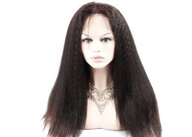 Perasaan halus 100 Rambut Manusia Penuh Renda Wig Depan Ganda Kuat Mesin Pakan pemasok